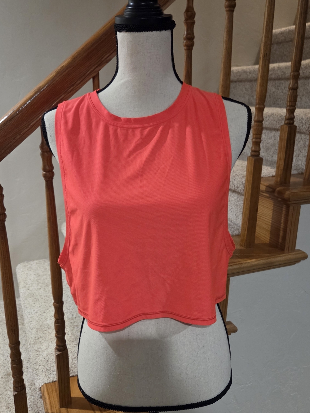 lululemon Sculpt Cropped Coral Sleeveless Top
